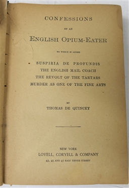 4 Hardcover Civil War Books - Confessions of an English Opium - Eater by Thomas De Quincey - Christmas Gift 1911, This Wounded Land - The Era of Reconstruction 1865 - 1877 By Irving Werstein -...