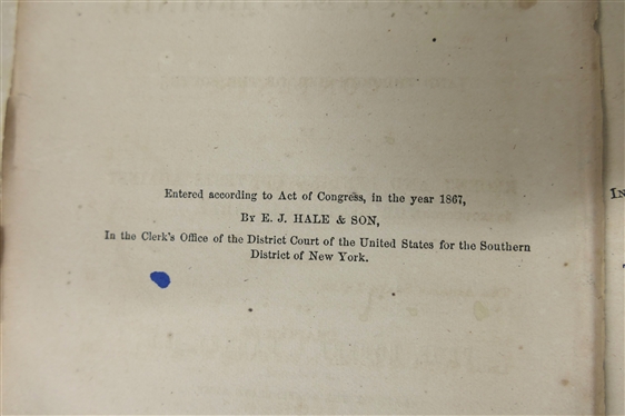 Harry Lorrequer by Charles Lever - 1895 New York Publishing Company - Hardcover Book - From the Library of Sally Hogg and A Defense of Virginia By Robert L. Dabney, D.D. of Virginia, Late of...