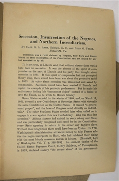 3  Booklets - The Burning of Columbia, S.C. A Review of Northern Assertions and Southern Facts by Dr. D.H. Trezevant, Secession, Insurrection of the Negroes and Northern Incendiarism By Capt....