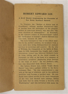 Robert E. Lee A Character Sketch by H.H. Smith - Blackstone, Virginia - Pocket Size Booklet and Robert E. Lee - The Beloved General Booklet From The John Hancock Mutual Life Insurance Company 