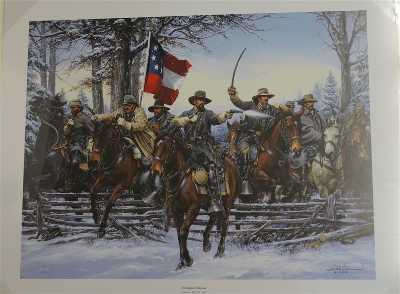"Thompsons Station" Tennessee, March 5, 1863 - By John Paul Strain - Artist Signed Limited Edition Print - Number 421/1250 - Published by Gettysburg Military Publishing - Gettysburg, PA- With...