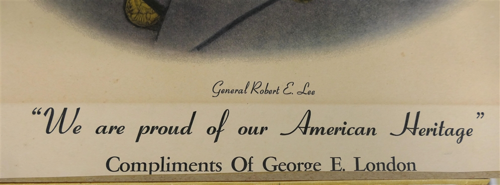General Robert E. Lee Print - We Are Proud of Our Heritage Compliments of George E. London - Print Measures 22 By 16