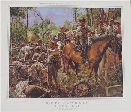 Brice''s Cross Roads June 10, 1864 By Rick Reeves - Artist Signed and Numbered Print 191/395 - With Certificate of Authenticity - Print Measures 18 By 20 1/2 