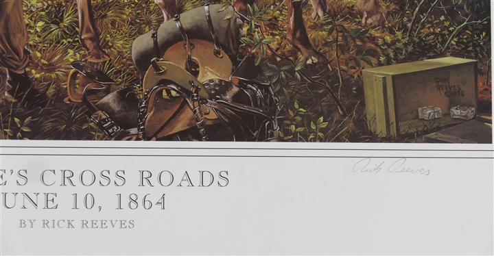 Brice''s Cross Roads June 10, 1864 By Rick Reeves - Artist Signed and Numbered Print 191/395 - With Certificate of Authenticity - Print Measures 18 By 20 1/2 