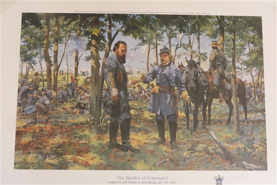 The Burden of Command Longstreet and Pickett at Gettysburg, July 3rd, 1863 by Keith A. Rocco - Artist Signed and Numbered Limited Edition Print - 514/750 - Published by the Corresponding Studies...