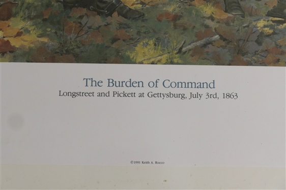 The Burden of Command Longstreet and Pickett at Gettysburg, July 3rd, 1863 by Keith A. Rocco - Artist Signed and Numbered Limited Edition Print - 514/750 - Published by the Corresponding Studies...