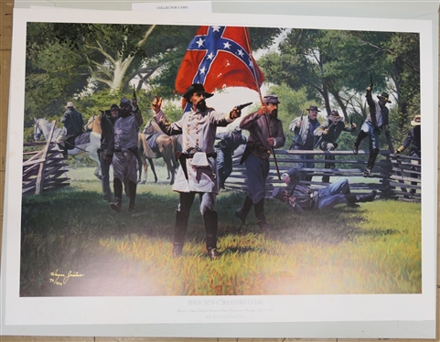 Brice''s Crossroad by Wayne Justus - Artist Signed Limited Edition Print - Number 93/950 - with Certificate of Authenticity - Newmark Publishing U.S.A. - Print Measures 23 1/2 By 32 