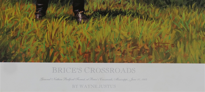 Brice''s Crossroad by Wayne Justus - Artist Signed Limited Edition Print - Number 93/950 - with Certificate of Authenticity - Newmark Publishing U.S.A. - Print Measures 23 1/2 By 32 