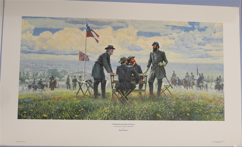 "I Will Be Moving Within The Hour…" Second Manassas Campaign August 1862 - by Mort Kunstler - Artist Signed and Numbered Offset Lithograph - 745 / 1500 by American Print Gallery, Gettysburg, PA-...