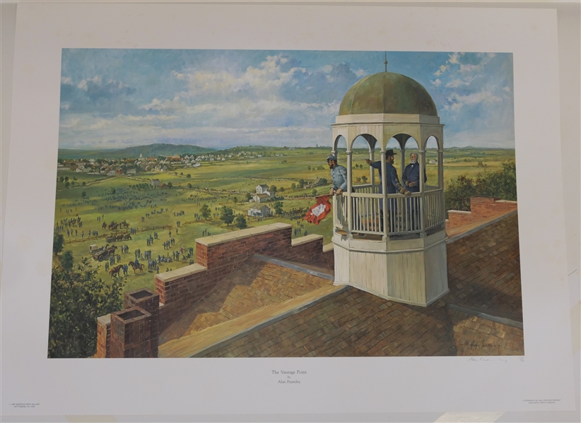 "The Vantage Point" by Alan Fernley - Artist Signed and Numbered 133/950 Lithograph - American Print Gallery, Gettysburg, PA - Lithography by Hall Printing Company -with COA - Print Measures 23...