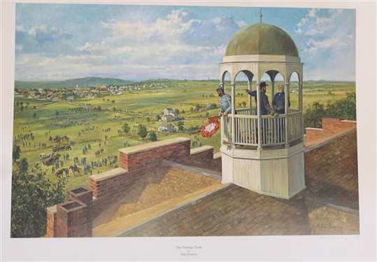 The Vantage Point by Alan Fernley - Artist Signed and Numbered 133/950 Lithograph - American Print Gallery, Gettysburg, PA - Lithography by Hall Printing Company -with COA - Print Measures 23...