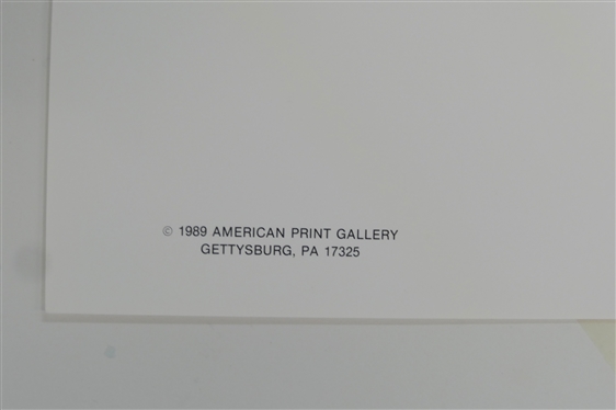 The Vantage Point by Alan Fernley - Artist Signed and Numbered 133/950 Lithograph - American Print Gallery, Gettysburg, PA - Lithography by Hall Printing Company -with COA - Print Measures 23...