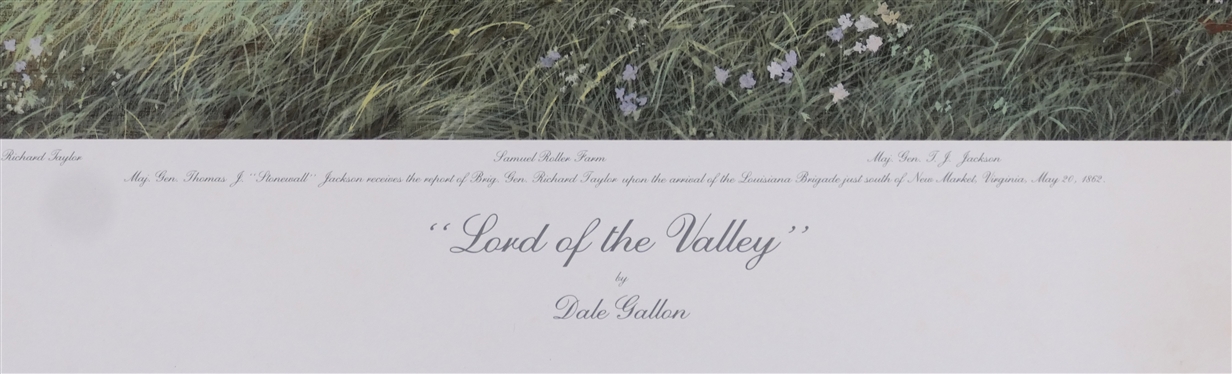 Lord of the Valley by Artist Dale Gallon Number 645/950 - Published for The Virginia Military Institute Alumni Association - Print Measures 22 1/2 by 38 1/2 