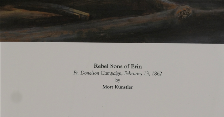 Rebel Sons of Erin Ft. Sonelson Campaign, February 13, 1862 By Mort Kunstler - Limited Edition Signed and Numbered Offset Lithograph -Published by American Print Gallery - Pring Measures 23 by 33 