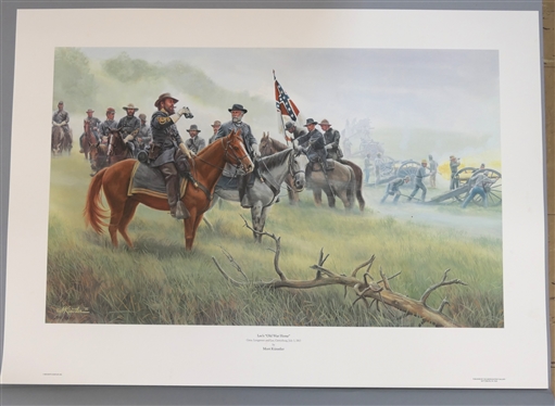 Lee''s Old War Horse Generals Longstreet and Lee, Gettysburg, July 3, 1863 by Mort Kunstler Limited Edition Signed and Numbered Offset Lithograph 354/1500 - Published by American Print Gallery -...