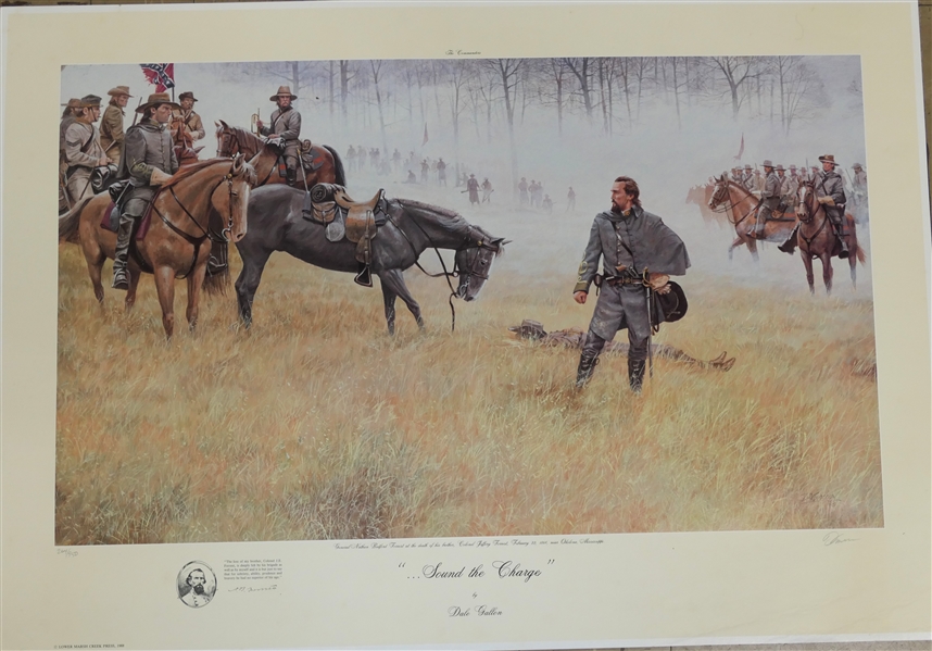 "…. Sound the Charge!" by Dale Gallon - Limited Edition Signed and Numbered Print 264/950 - Published by Lower Marsh Creek Press - Print Measures 20 3/4" By 30 1/4" - With COA