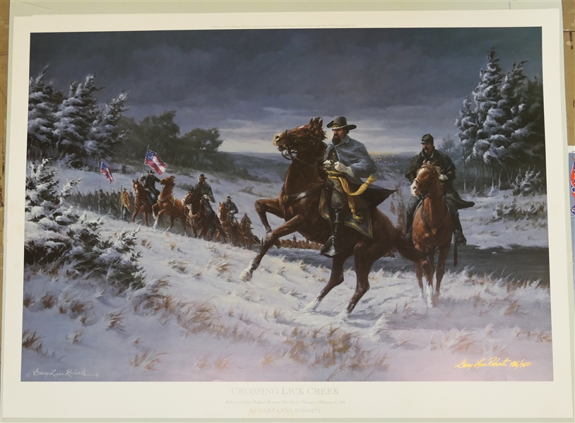 "Crossing Lick Creek" by Gary Lynn Roberts - Limited Edition Signed and Numbered 486/950 - Published by Newark Publishing USA with COA - Print Measures 23 1/4" by 32" 