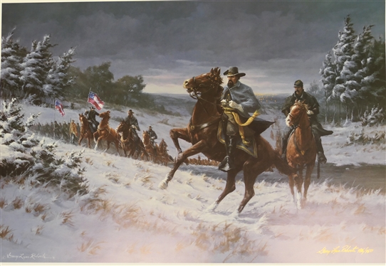 Crossing Lick Creek by Gary Lynn Roberts - Limited Edition Signed and Numbered 486/950 - Published by Newark Publishing USA with COA - Print Measures 23 1/4 by 32 