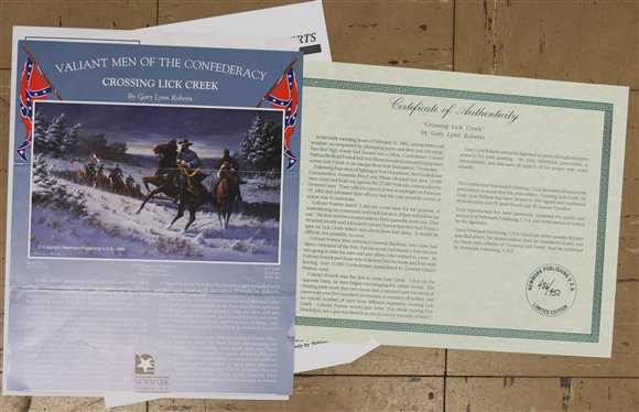 Crossing Lick Creek by Gary Lynn Roberts - Limited Edition Signed and Numbered 486/950 - Published by Newark Publishing USA with COA - Print Measures 23 1/4 by 32 