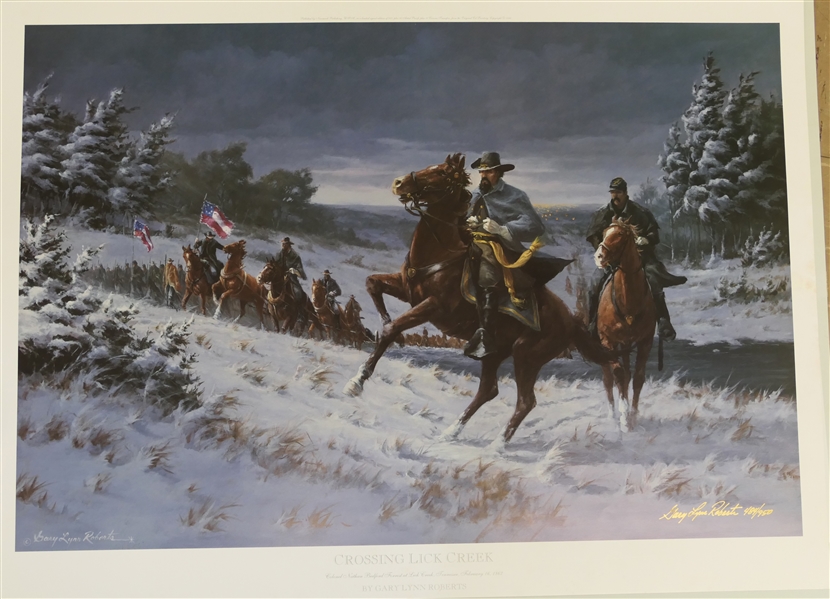 Crossing Lick Creek by Gary Lynn Roberts - Limited Edition Signed and Numbered 484/950 - Published by Newark Publishing USA with COA - Print Measures 23 1/4" by 32" 
