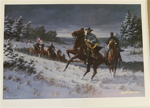 Crossing Lick Creek by Gary Lynn Roberts - Limited Edition Signed and Numbered 484/950 - Published by Newark Publishing USA with COA - Print Measures 23 1/4 by 32 