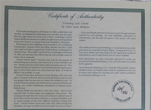 Crossing Lick Creek by Gary Lynn Roberts - Limited Edition Signed and Numbered 484/950 - Published by Newark Publishing USA with COA - Print Measures 23 1/4 by 32 