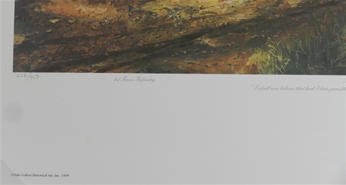 Hood''s Protest Longstreet & Hood at Gettysburg, July 2, 1863 by Dale Gallon - Limited Edition Artist Signed and Numbered 526/950 with COA - Print Measures - 21 1/2 By 37 