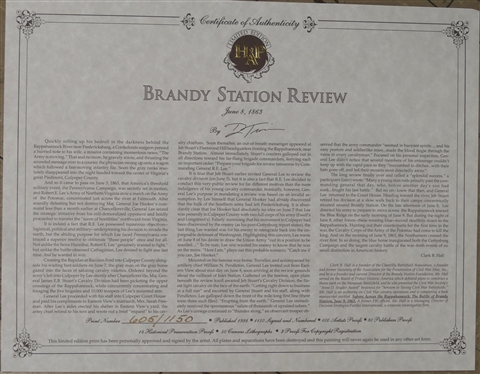 Brandy Station Review June 8, 186 by Don Troiani Artist Signed Limited Edition Numbered Print - 605/1150 - With COA - Print Measures 24 3/4 by 31 