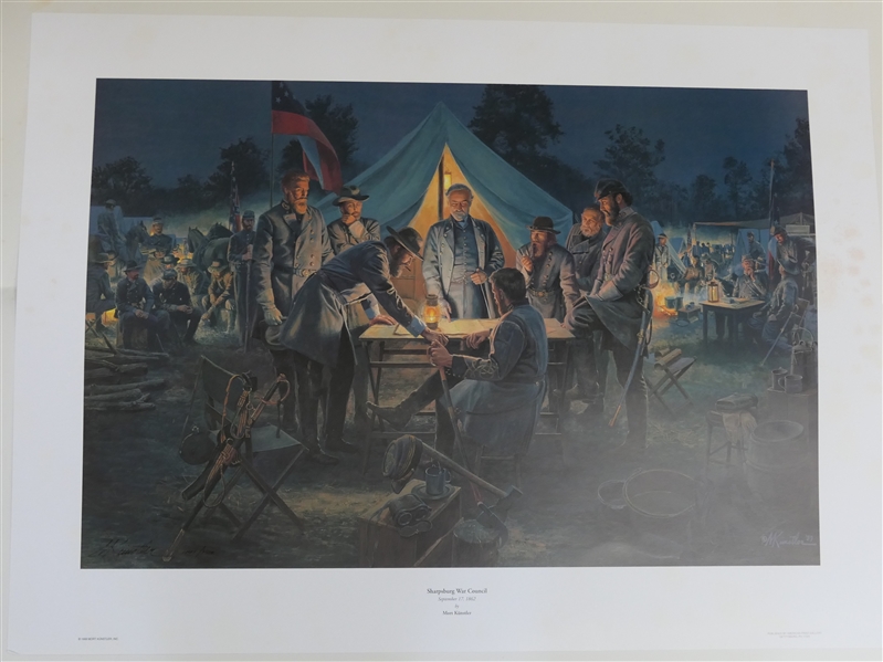 "Sharpsburg War Council" September 17, 1862 by Mort Kunstler Limited Edition Artist Signed and Numbered Offset Lithograph 1141/1500 - Print Measures 23 3/4" by 32"