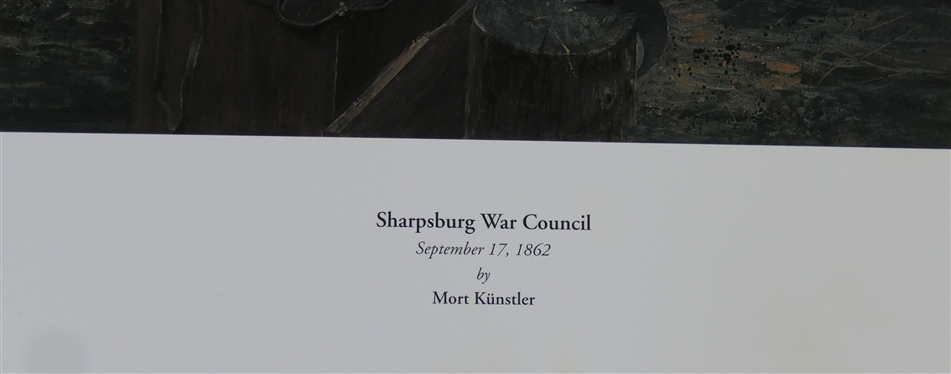 Sharpsburg War Council September 17, 1862 by Mort Kunstler Limited Edition Artist Signed and Numbered Offset Lithograph 1141/1500 - Print Measures 23 3/4 by 32