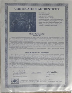Model Partnership by Mort Kunstler Limited Edition Artist Signed and Numbered Offset Lithograph 88/1500 With COA - Print Measures 24 1/4 By 30 1/4 