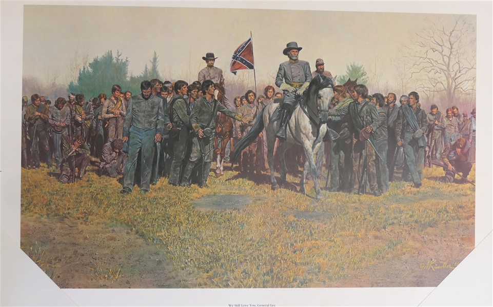 "We Still Love You, General Lee" by Mort Kunstler Limited Edition Artist Signed and Numbered Offset Lithograph Number 826/950 with COA - Print Measures 21 3/4" by 31 3/4" 