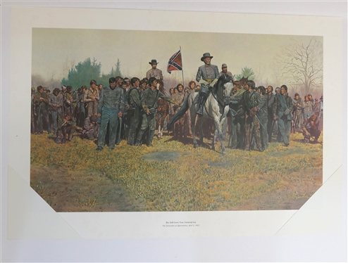 We Still Love You, General Lee by Mort Kunstler Limited Edition Artist Signed and Numbered Offset Lithograph Number 826/950 with COA - Print Measures 21 3/4 by 31 3/4 