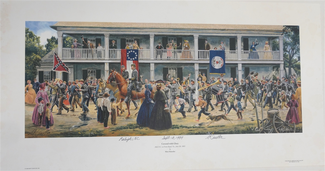 "Covered with Glory" 26th N.C. at Front Royal, Va., June 20, 1863 by Mort Kunstler Limited Edition Artist Signed and Numbered Offset Lithograph 96/250 - Signed by the Artist in Raleigh, NC - Sept....