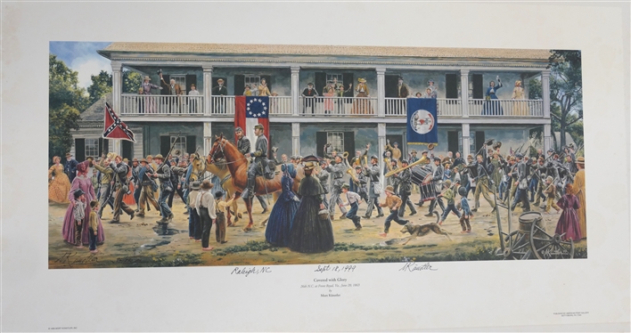 Covered with Glory 26th N.C. at Front Royal, Va., June 20, 1863 by Mort Kunstler Limited Edition Artist Signed and Numbered Offset Lithograph 96/250 - Signed by the Artist in Raleigh, NC - Sept....