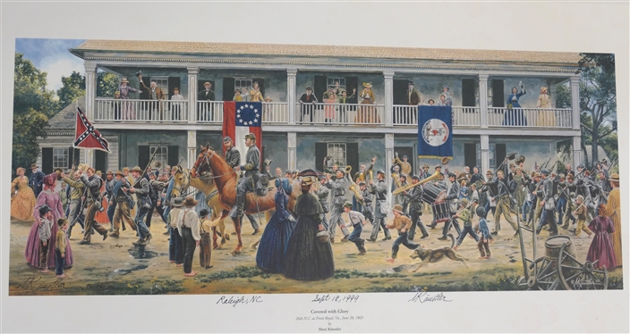 Covered with Glory 26th N.C. at Front Royal, Va., June 20, 1863 by Mort Kunstler Limited Edition Artist Signed and Numbered Offset Lithograph 96/250 - Signed by the Artist in Raleigh, NC - Sept....