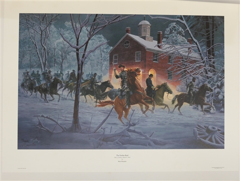 The Fairfax Raid by Mort Kunstler Limited Edition Artist Signed and Numbered Offset Lithograph 861 / 2750 with COA - Print Measures 23 32 1/2