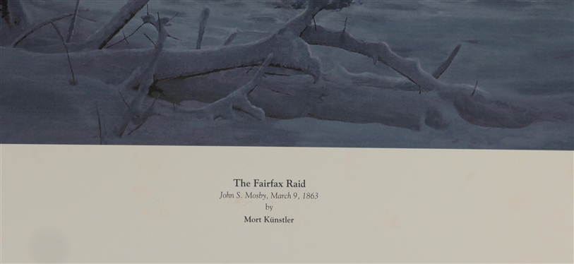 The Fairfax Raid by Mort Kunstler Limited Edition Artist Signed and Numbered Offset Lithograph 861 / 2750 with COA - Print Measures 23 32 1/2
