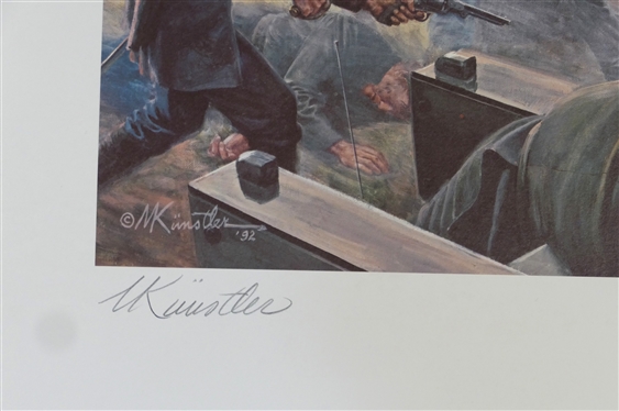 The Gunner and the Colonel Battle of Fort Fisher, NC, January 15, 1865 By Mort Kunstler - Limited Edition Artist Signed and Numbered Offset Lithograph 795/1000 with COA in Official Folio - Print