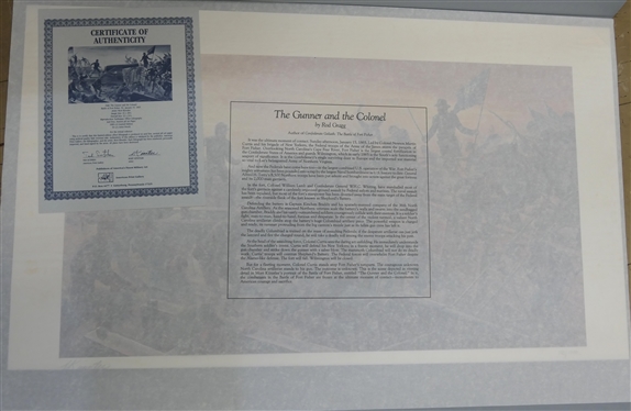 The Gunner and the Colonel Battle of Fort Fisher, NC, January 15, 1865 By Mort Kunstler - Limited Edition Artist Signed and Numbered Offset Lithograph 795/1000 with COA in Official Folio - Print