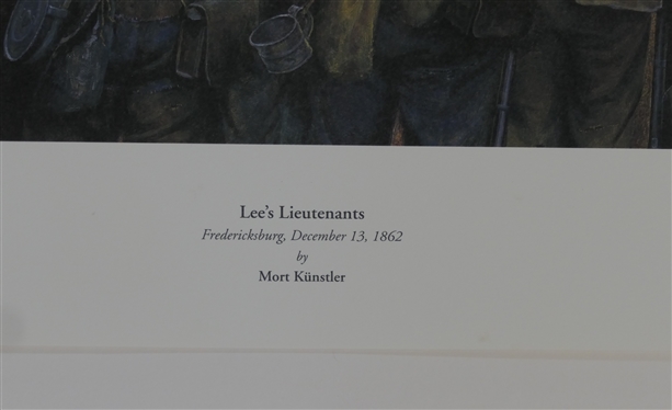 Lee''s Lieutenants by Mort Kunstler Limited Edition Artist Signed and Numbered Offset Lithograph 364/1750 with COA - Print Measures 24 by 27 1/2