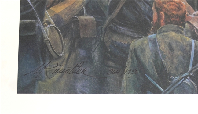 Lee''s Lieutenants by Mort Kunstler Limited Edition Artist Signed and Numbered Offset Lithograph 364/1750 with COA - Print Measures 24 by 27 1/2