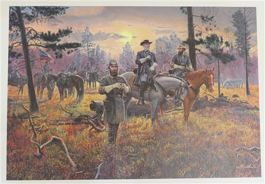 Confederate Sunset by Mort Kunstler Limited Edition Artist Signed and Numbered Offset Lithograph 745 / 1500 with COA - Print Measures 24 by 32