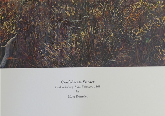 Confederate Sunset by Mort Kunstler Limited Edition Artist Signed and Numbered Offset Lithograph 745 / 1500 with COA - Print Measures 24 by 32