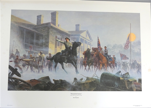 Shenandoah Sunrise Cedar Creek, Va. October 19, 1864 by Mort Kunstler Limited Edition Artist Signed and Numbered Offset Lithograph 366/1000 - with COA - Print Measures 23 1/4 by 33 1/2 