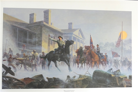Shenandoah Sunrise Cedar Creek, Va. October 19, 1864 by Mort Kunstler Limited Edition Artist Signed and Numbered Offset Lithograph 366/1000 - with COA - Print Measures 23 1/4 by 33 1/2 