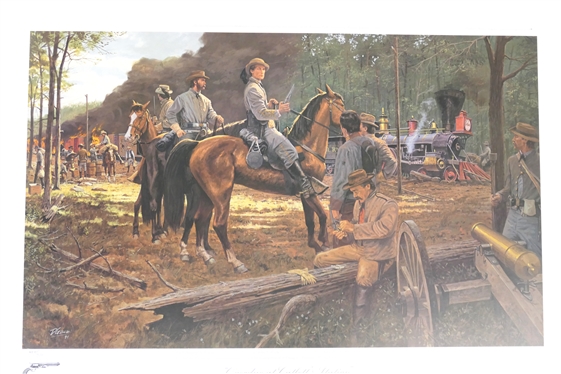Overdue At Catlett''s Station by Dale Gallon Limited Edition Artist Signed and Numbered Print 658 / 950 with COA and Accompanying Historical Information Booklet - Print Measures 22 By 31 
