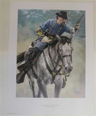 Gen. Nathan Bedford Forrest by Michael Gnatek, JR. Published by The Marks Collection Limited Edition Artist Signed and Numbered Print 855 / 1000 - With COA - Print Measures 28 by 21 1/4