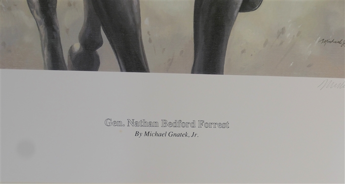 Gen. Nathan Bedford Forrest by Michael Gnatek, JR. Published by The Marks Collection Limited Edition Artist Signed and Numbered Print 855 / 1000 - With COA - Print Measures 28 by 21 1/4