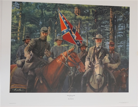 Model Partnership by Mort Kunstler Limited Edition Artist Signed and Numbered Offset Lithograph 745/1500 With COA - Print Measures 24 1/4 By 30 1/4 